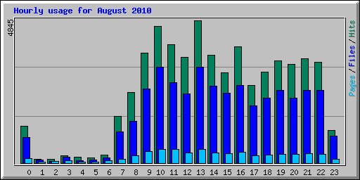 Hourly usage for August 2010