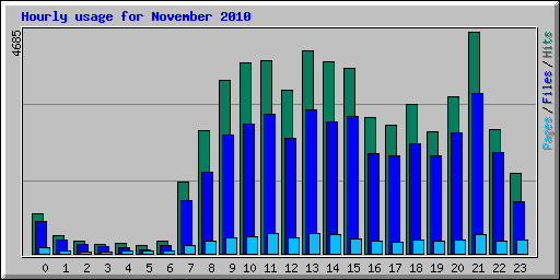 Hourly usage for November 2010