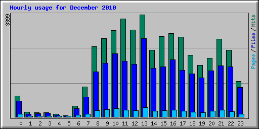 Hourly usage for December 2010
